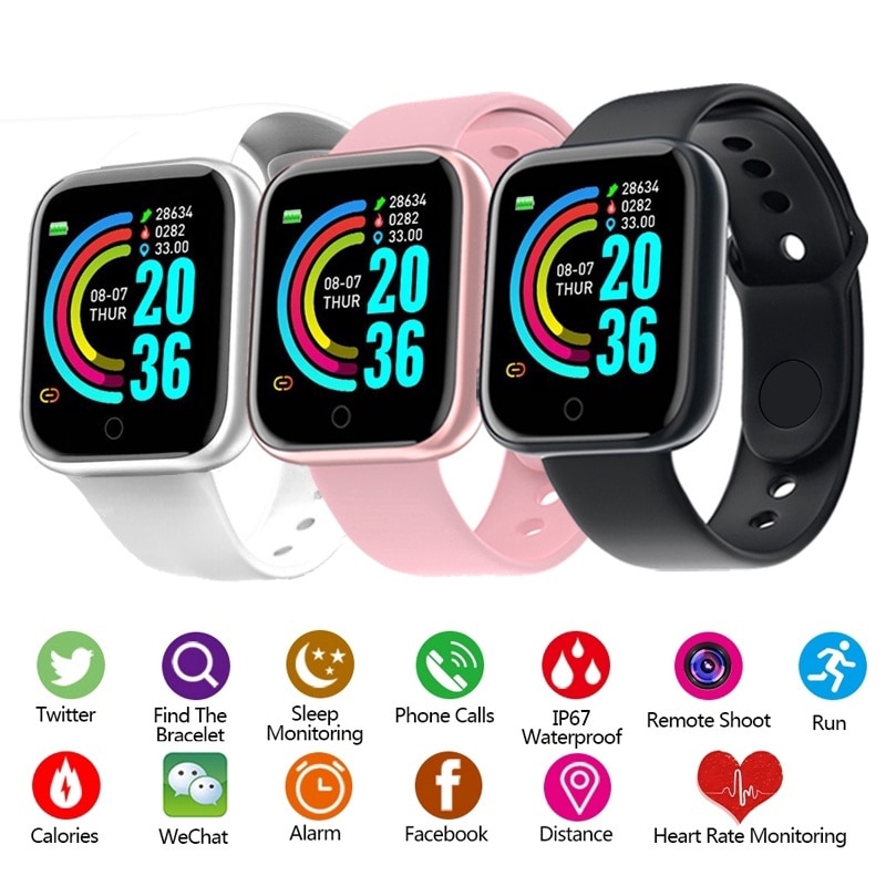 Relógio inteligente homem mulher fitness tracker pressão arterial smartwatches monitor de freqüência cardíaca bluetooth-compatível relógio de pulso digital