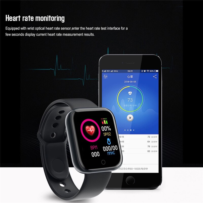 Relógio inteligente homem mulher fitness tracker pressão arterial smartwatches monitor de freqüência cardíaca bluetooth-compatível relógio de pulso digital