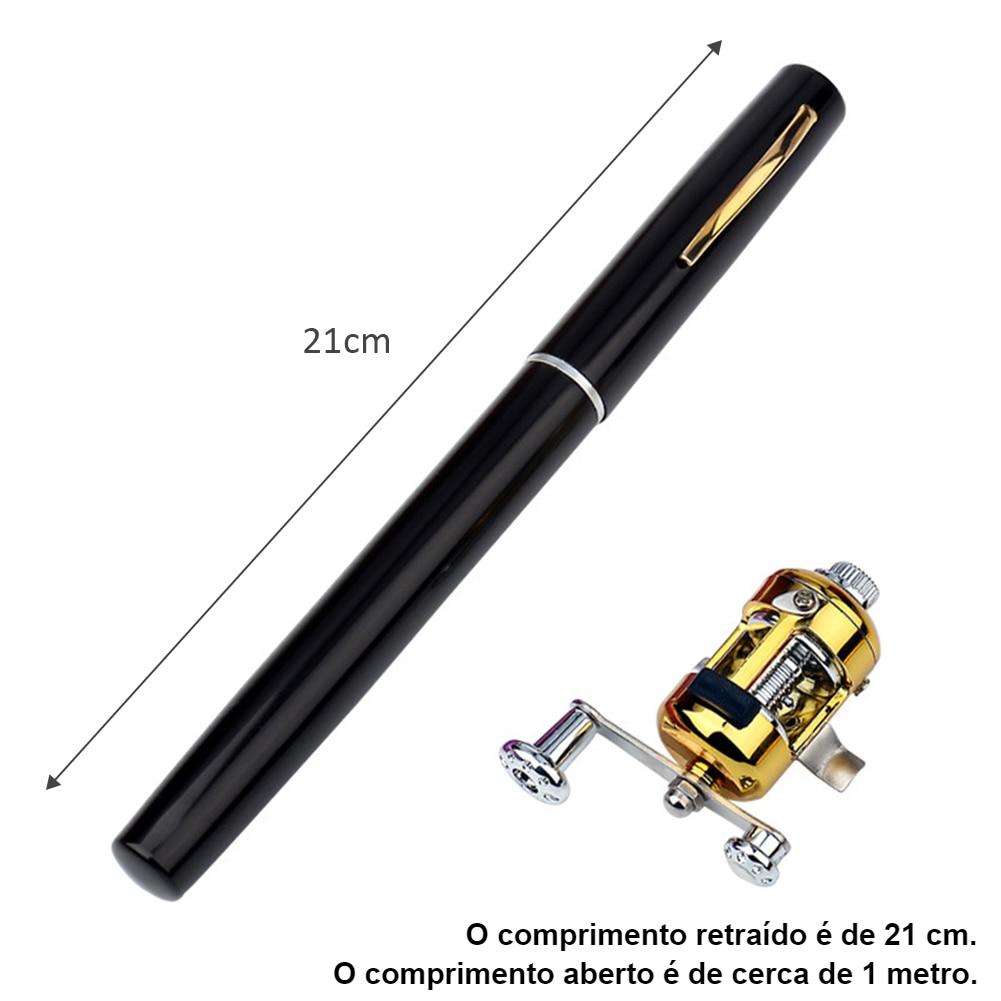 Mini Vara de Pesca Portátil Telescópica - Incrível Vara de Bolso