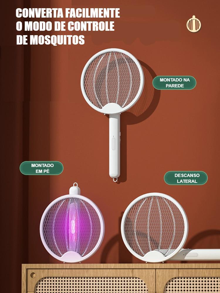 Assassino de Mosquito Elétrico - Ajustável em 3 Posições - Carregamento USB