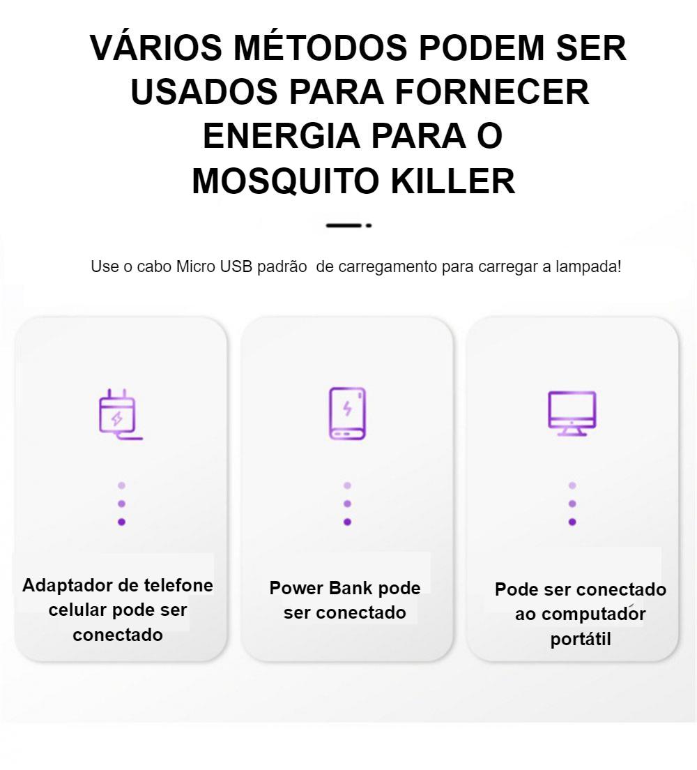 Armadilha Elétrica Portátil - Mata Mosquito - USB