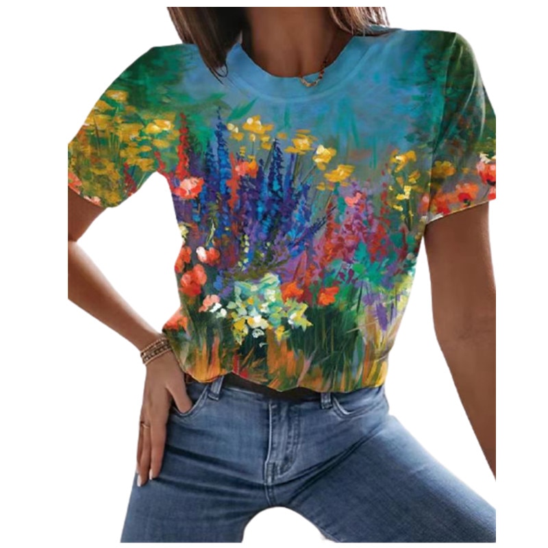 Camiseta 3D - Tie Dye - Manga Curta Casual