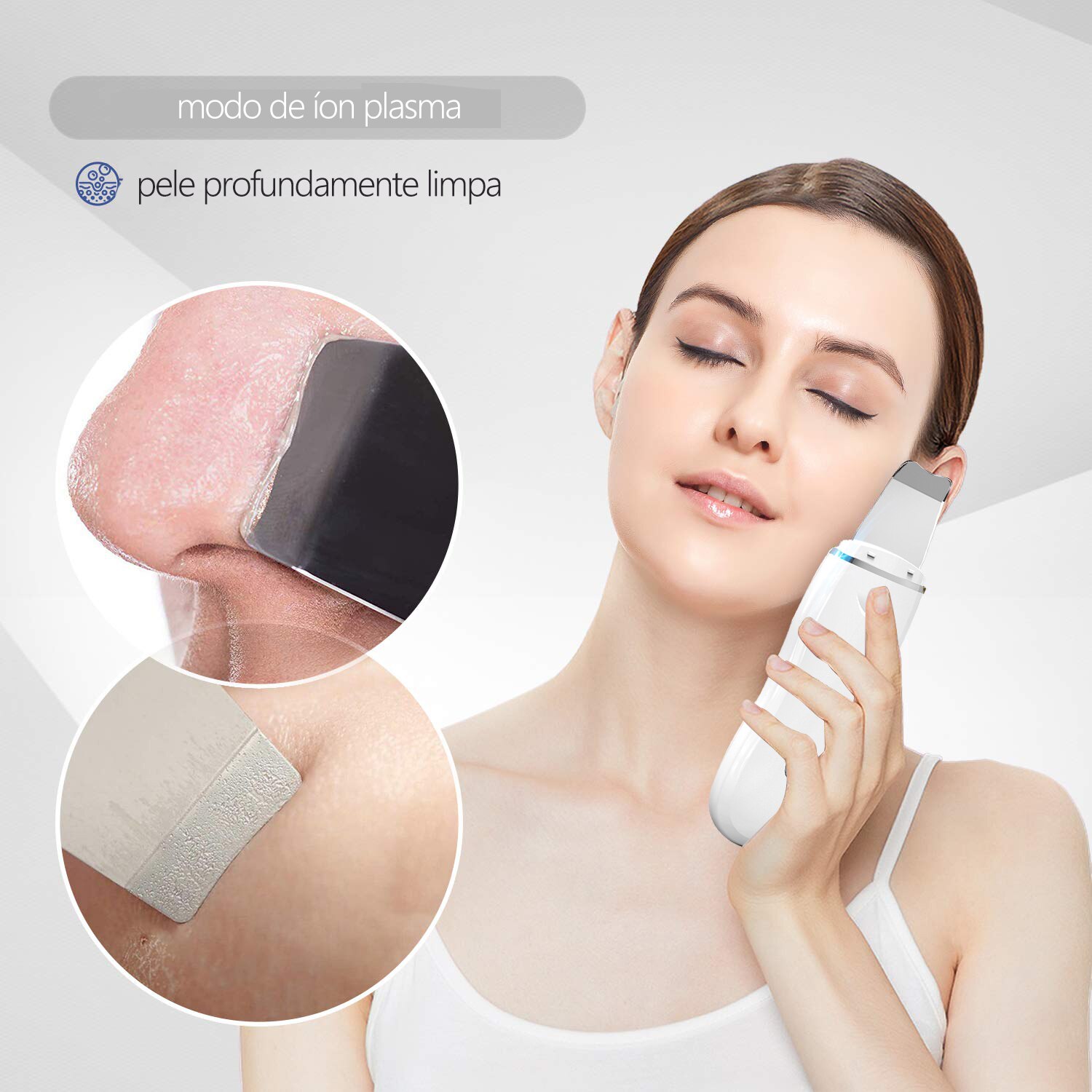 Kit Para Cuidado da Pele - Removedor de Cravo + Peeling Ultrassonico + Purificador da Pele Ultra Sônico