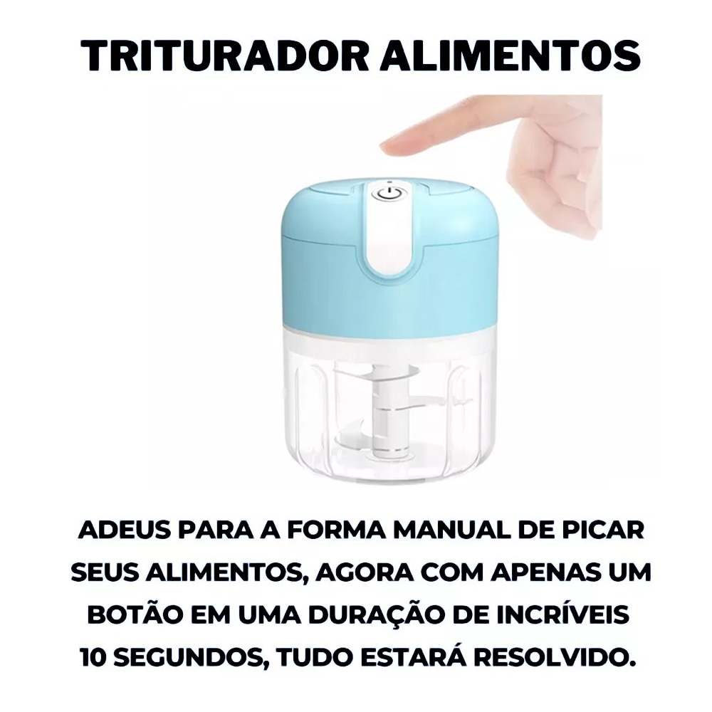 Mini Processador Triturador Alimentos Elétrico Potente USB Sem Fio