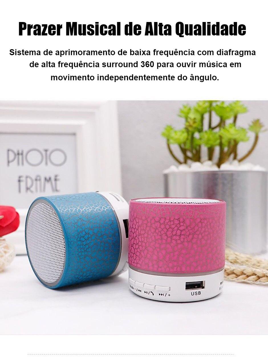 Mini Portátil Speaker Deslumbrante LED Sem Fio Bluetooth 4.1