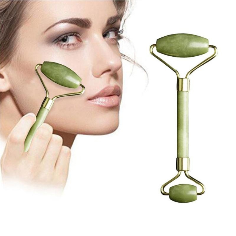 Rolinho de Pedra Jade Massageador Facial e Anti Rugas