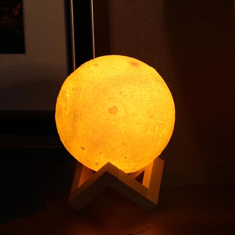 Luminária Lua Cheia 3D - Abajur 15cm - Decoração da Casa