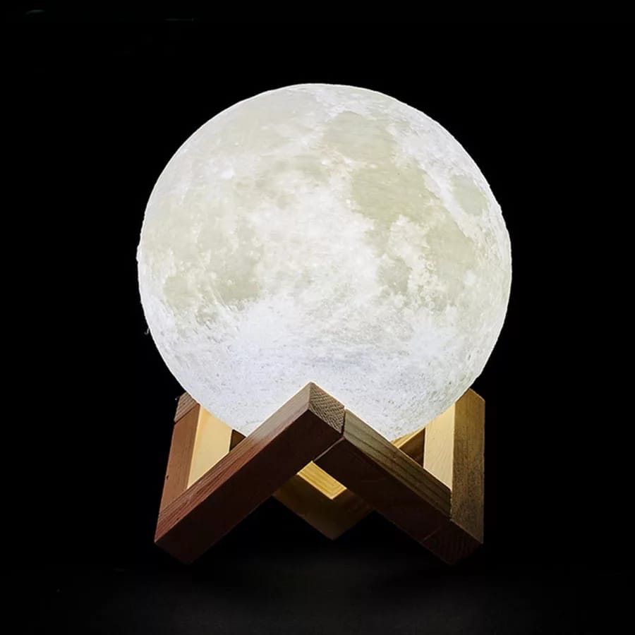 Luminária Lua Cheia 3D - Abajur 15cm - Decoração da Casa