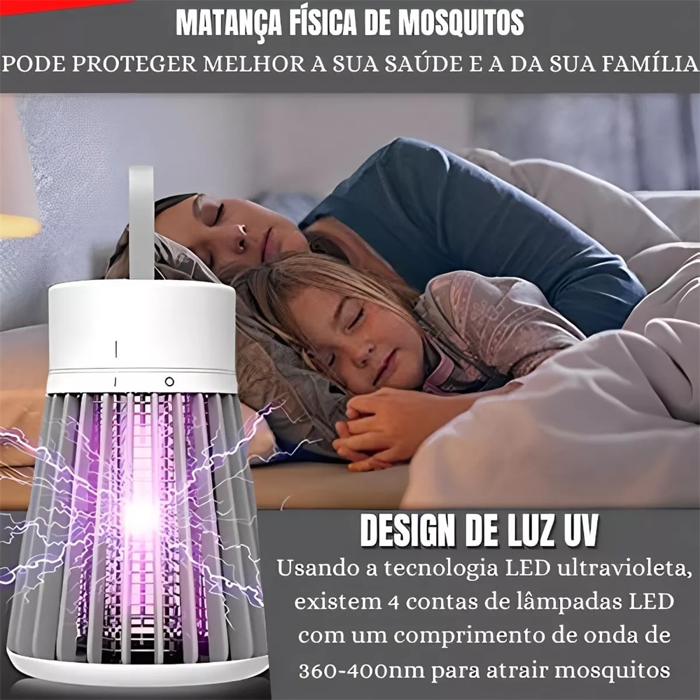 Lâmpada Mata Mosquito Eletrônico Led UV - Mata Mosquito da Dengue