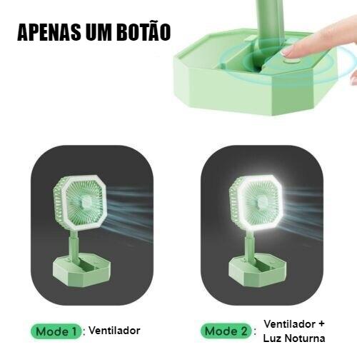 Mini Ventilador Multifuncional Portátil Recarregável - Luz de Led