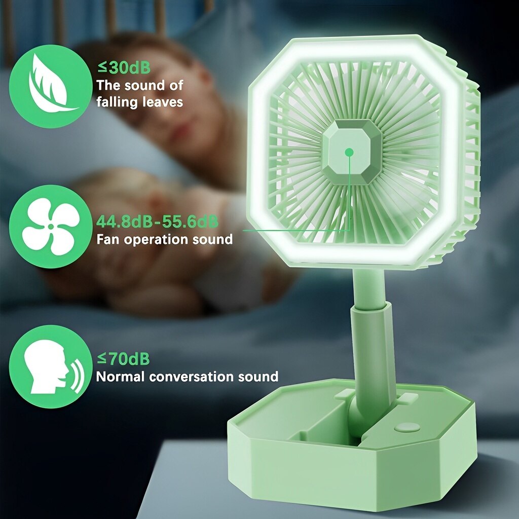 Mini Ventilador Multifuncional Portátil Recarregável - Luz de Led