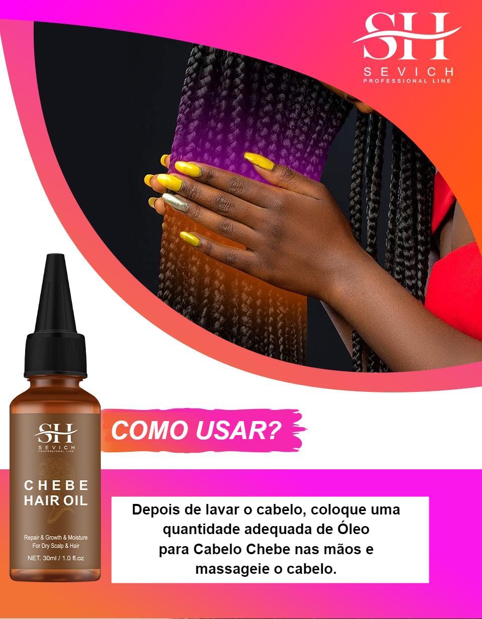 Óleo Para Crescimento do Cabelo - Anti-Queda, Engrossamento e Fortalecimento - Óleo de Chede