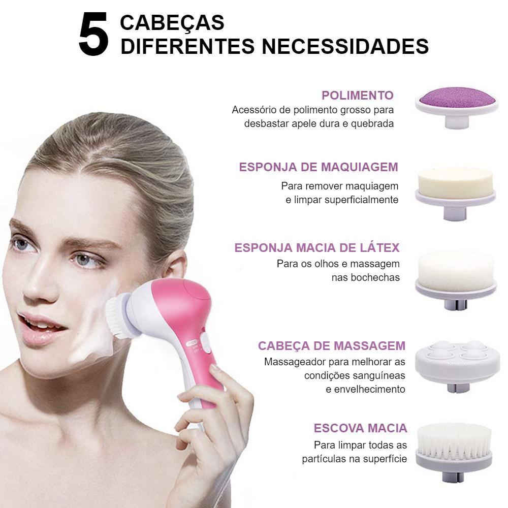 Multifunções Escova de Limpeza Facial Portátil - SPA - Escova Rotativa