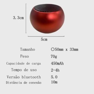 Caixa de Som Bluetooth - Mini Speaker - Cor Sortida