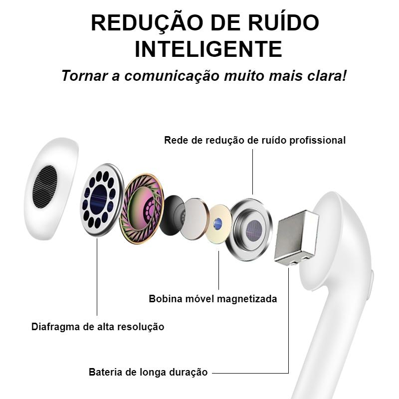 Fone de Ouvido sem Fio Bluetooth com Microfone - Compatível com Qualquer Aparelho com Bluetooth