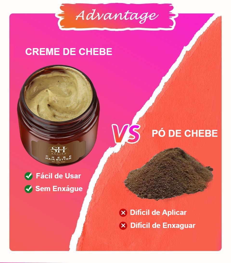 Creme de Chebe para Cabelo - Anti-Queda / Crescimento / Hidratante / Reparador / Anti-Quebra