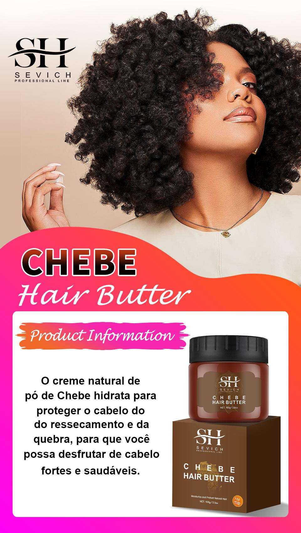 Creme de Chebe para Cabelo - Anti-Queda / Crescimento / Hidratante / Reparador / Anti-Quebra